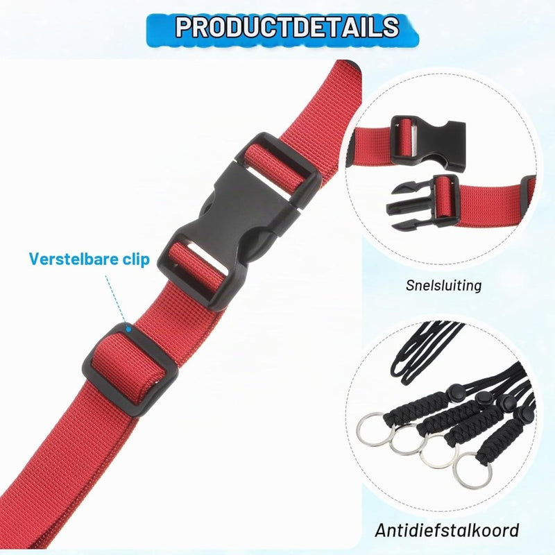 Chargez l'image dans la visionneuse de la galerie, Verstelbare rugzak borstband set met snelgesp en veiligheidskoord – borstriem – outdoor accessoires - happygetfit.com
