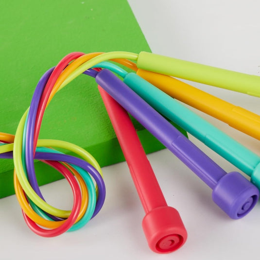 Verstelbare springtouwen kinderen set van 5 pastelkleuren - happygetfit.com