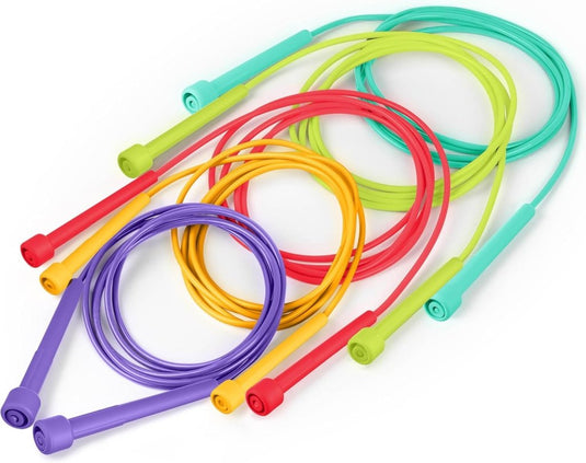 Verstelbare springtouwen kinderen set van 5 pastelkleuren - happygetfit.com
