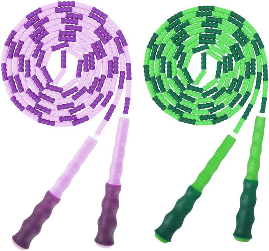 Verstelbare springtouwen set van 2 groen paars - happygetfit.com