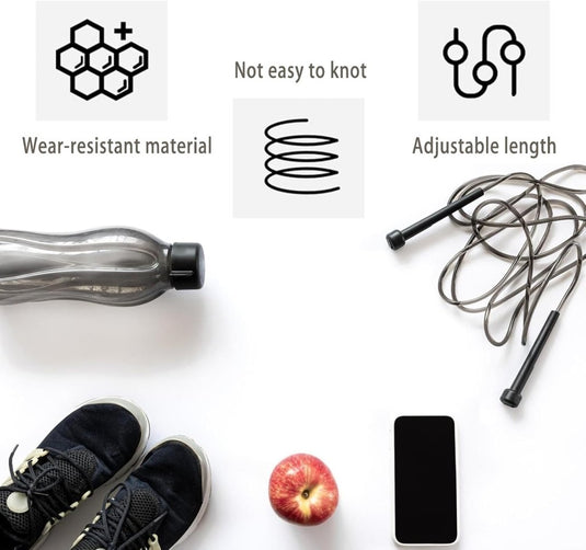 Verstelbare springtouwen set van 2 zwart blauw - happygetfit.com