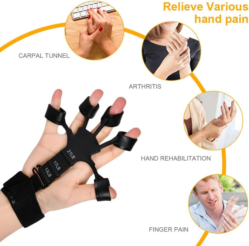 Bild im Galerie-Viewer laden, Verstelbare vingertrainer met polsband en siliconen weerstandslussen – vingerstrekkers – handspiertraining - happygetfit.com
