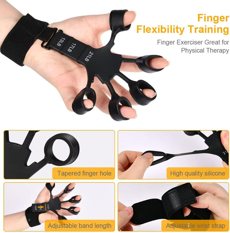 Bild im Galerie-Viewer laden, Verstelbare vingertrainer met polsband en siliconen weerstandslussen – vingerstrekkers – handspiertraining - happygetfit.com
