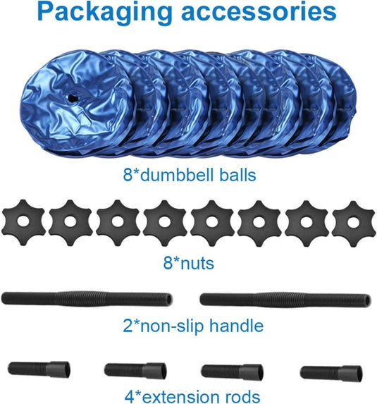 Verstelbare water dumbbells set 2-in-1 zwart - happygetfit.com