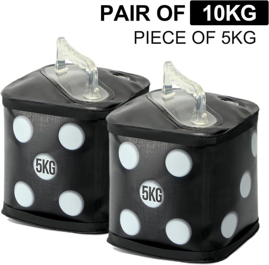 Verstelbare waterhalters set tot 10 kg zwart - happygetfit.com