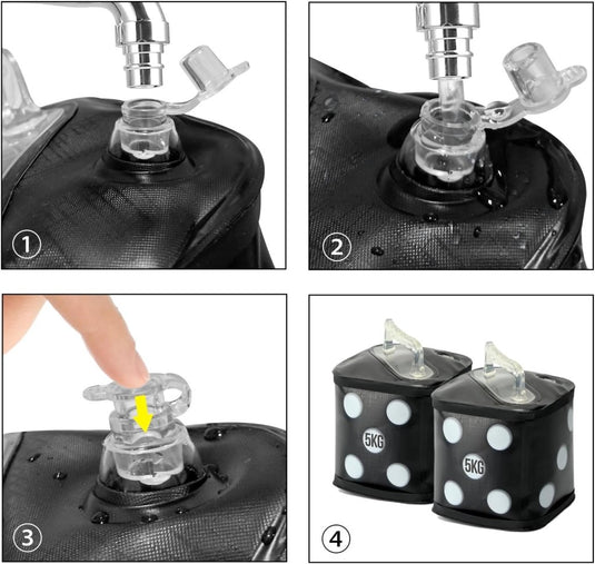Verstelbare waterhalters set tot 10 kg zwart - happygetfit.com