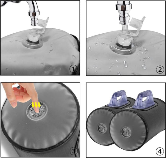 Verstelbare waterhalters set tot 10 kg zwart - happygetfit.com