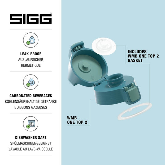 Vervangende drinkfles dop met lekvrije sluiting en siliconen afdichting – flesdop – drinkfles accessoire - happygetfit.com