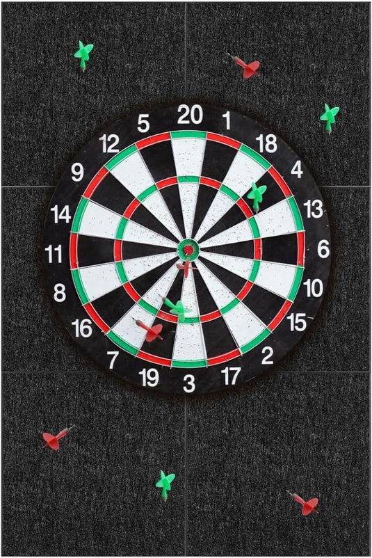 Vilten dartbord achterwand 6 stuks 30 x 30 cm met zelfklevende beschermpanelen – dartwandtegels – dartbordbescherming - happygetfit.com