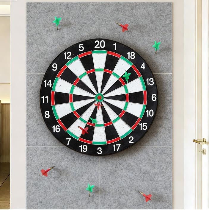 Load image in Gallery Viewer, Vilten dartbord beschermpanelen 6 stuks 30 x 30 cm met zelfklevende achterkant – dartwandafwerking – dartbeschermtegels - happygetfit.com
