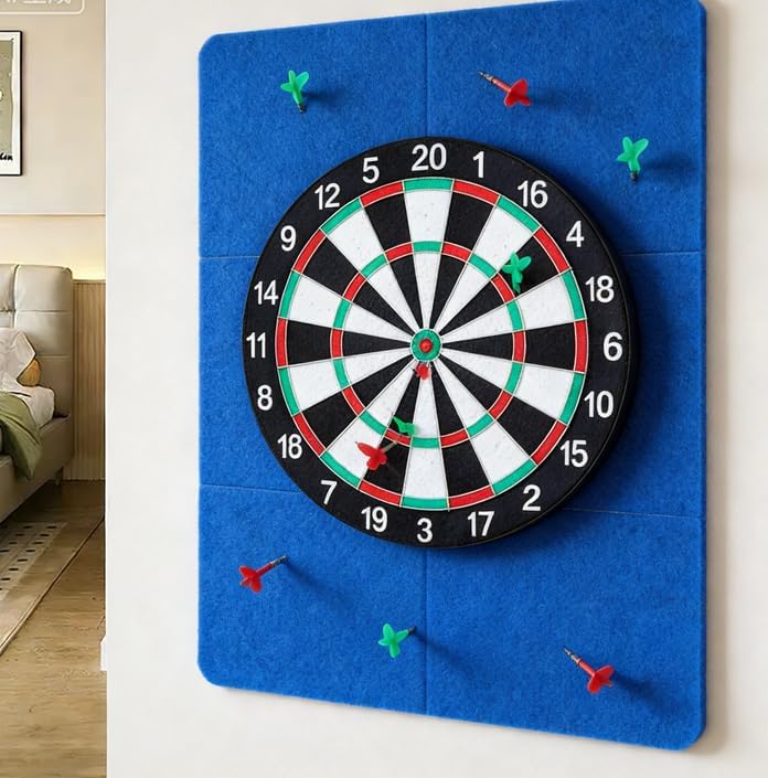Load image in Gallery Viewer, Vilten dartbord beschermpanelen 6 stuks 30 x 30 cm met zelfklevende achterkant – dartwandafwerking – dartbeschermtegels - happygetfit.com
