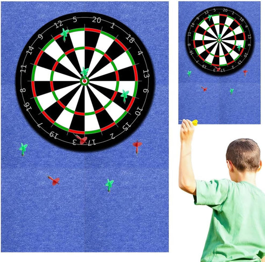 Vilten dartbord beschermpanelen 6 stuks 30 x 30 cm met zelfklevende achterkant – dartwandafwerking – dartbeschermtegels - happygetfit.com