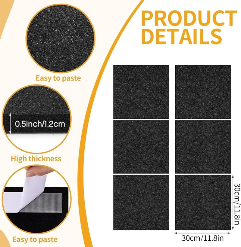 Load image in Gallery Viewer, Vilten dartwandtegels 6 stuks 30 x 30 cm met zelfklevende achterkant en 12 mm dikte – dartisolatie – wandbekleding - happygetfit.com
