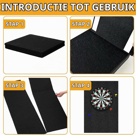 Vilten dartwandtegels 6 stuks 30 x 30 cm met zelfklevende achterkant en 12 mm dikte – dartisolatie – wandbekleding - happygetfit.com
