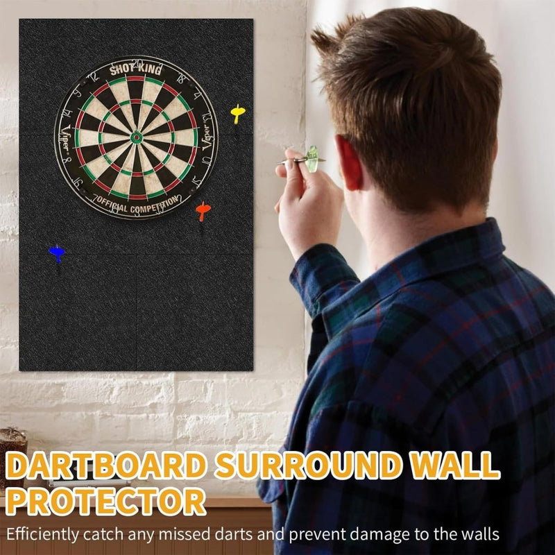 Load image in Gallery Viewer, Vilten dartwandtegels 6 stuks 30 x 30 cm met zelfklevende achterkant en 12 mm dikte – dartisolatie – wandbekleding - happygetfit.com
