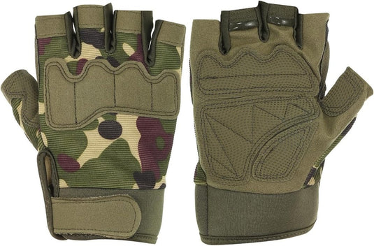 Vingerloze sporthandschoenen heren maat L camouflage – halve vingerhandschoenen – fiets klim accessoires - happygetfit.com