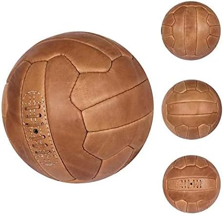 Vintage voetbal antiek lederen voetbal maat 5 - happygetfit.com