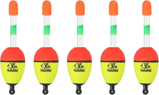 Visdobbers 5 stuks 5 gram van EVA geel 86 mm – schuifdobbers – visaccessoires - happygetfit.com