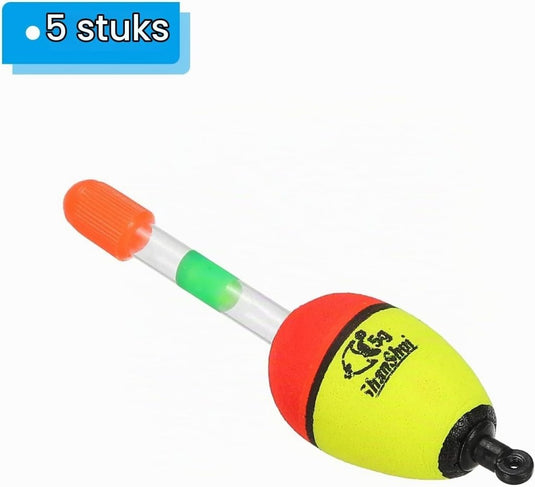Visdobbers 5 stuks 5 gram van EVA geel 86 mm – schuifdobbers – visaccessoires - happygetfit.com