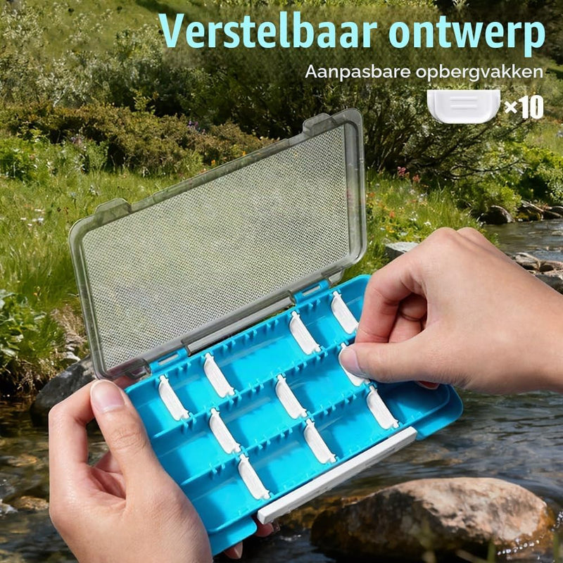Załaduj obraz w przeglądarce galerii, Visgerei opbergdozen 2 stuks 17,5 x 10,5 cm met verstelbare vakverdeling – tacklebox – kunstaas organizer - happygetfit.com
