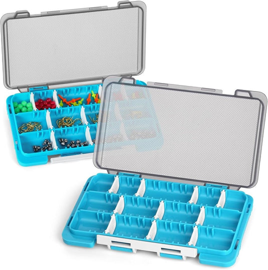 Visgerei opbergdozen 2 stuks 17,5 x 10,5 cm met verstelbare vakverdeling – tacklebox – kunstaas organizer - happygetfit.com