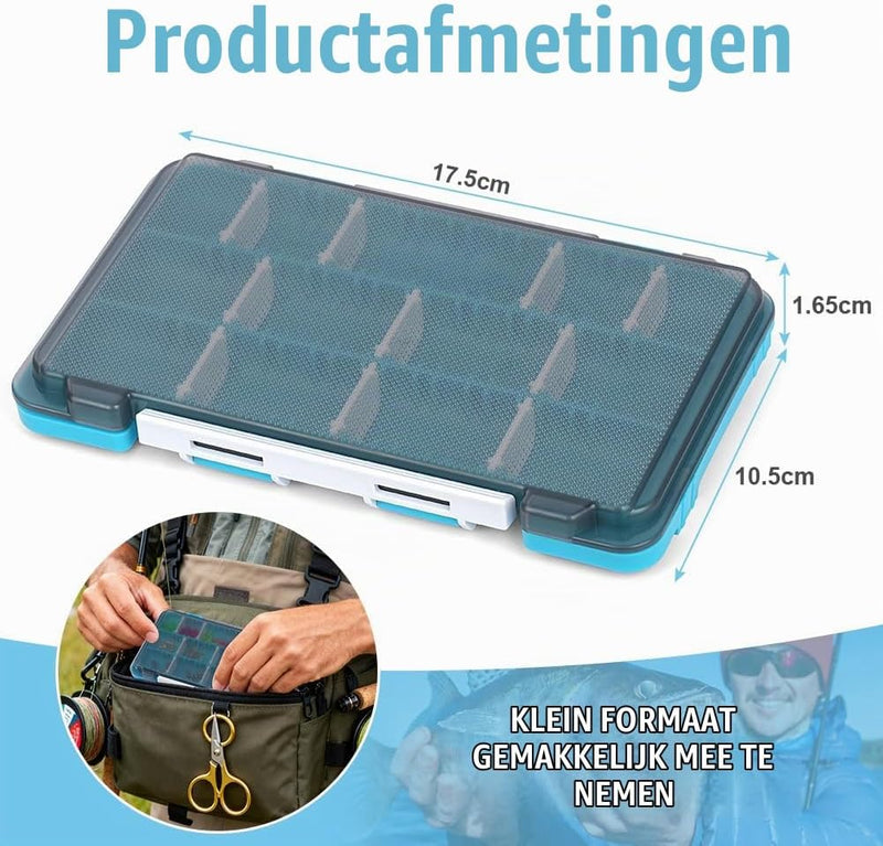 Załaduj obraz w przeglądarce galerii, Visgerei opbergdozen 2 stuks 17,5 x 10,5 cm met verstelbare vakverdeling – tacklebox – kunstaas organizer - happygetfit.com
