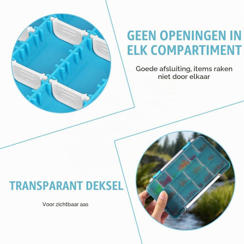 Załaduj obraz w przeglądarce galerii, Visgerei opbergdozen 2 stuks 17,5 x 10,5 cm met verstelbare vakverdeling – tacklebox – kunstaas organizer - happygetfit.com
