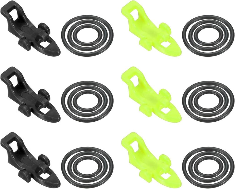 Carica l’immagine nel visualizzatore della galleria, Vishaakhouders 6 stuks met 18 rubberen bevestigingsringen – haakhouders – hengel accessoires - happygetfit.com
