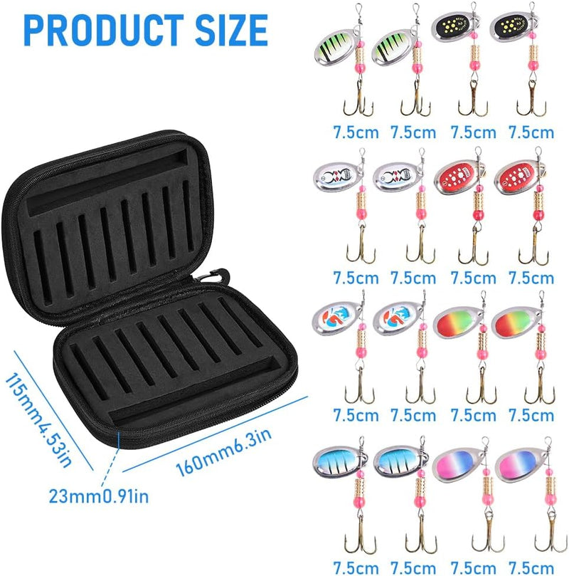 Load image in Gallery Viewer, Visspinners 16 stuks 7,5 cm van metaal met reflecterende bladen en scherpe dreggen – forelspinners – roofvisaccessoires - happygetfit.com
