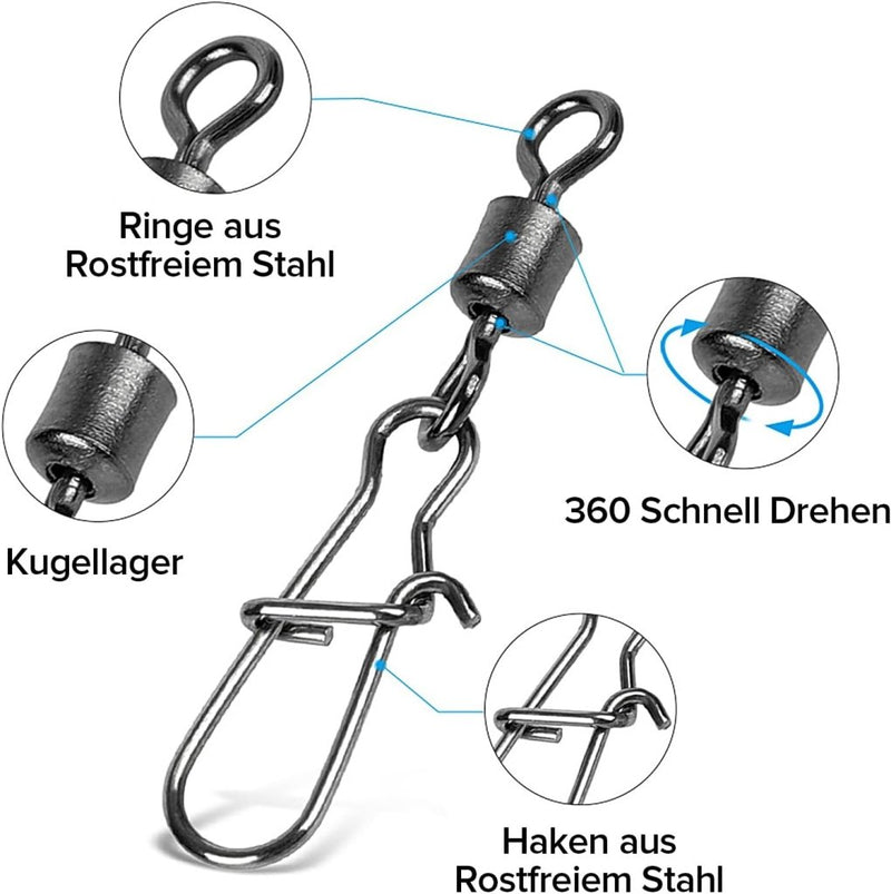 Load image into Gallery viewer, Viswervels met karabijnhaak set van 200 stuks - happygetfit.com
