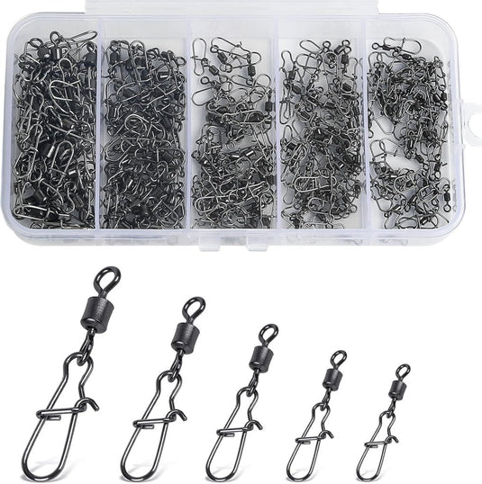 Viswervels met karabijnhaak set van 200 stuks - happygetfit.com