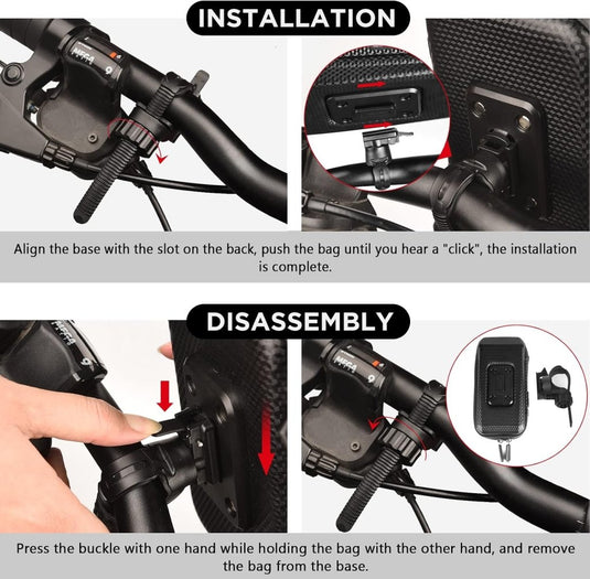Vitalismo Fiets Telefoonhouder Waterdicht Fietsstuurtas - Fietshouder Smartphone Touchscreen Fietstelefoonhouder Stuurtas Fietstas Stuur 360° Rotatie Regenhoes Opslagruimte voor Telefoon tot 7 inch - happygetfit.com