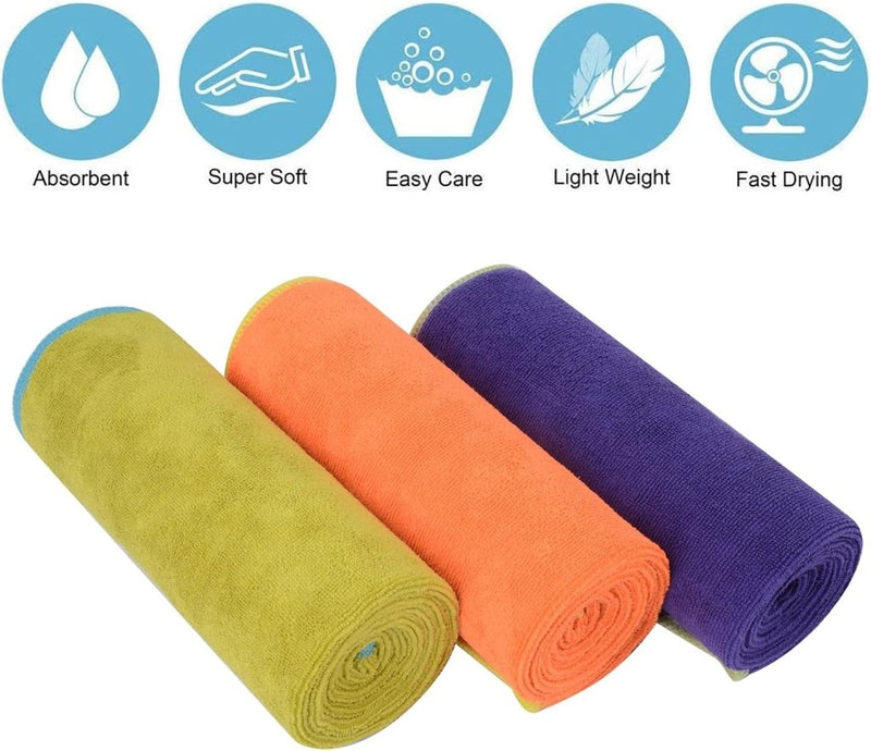 Load image into Gallery viewer, VIVOTE Microvezel handdoeken, grijs, sporthanddoek, superabsorberend, sneldrogend, fitnesshanddoek, perfecte sporthanddoek, strandhanddoek, reishanddoek en badhanddoeken, 35 cm x 75 cm, 3 stuks - happygetfit.com
