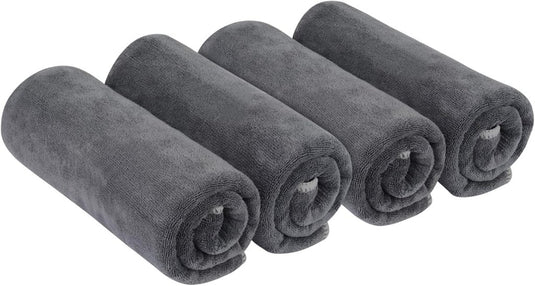 VIVOTE Microvezel handdoeken, grijs, sporthanddoek, superabsorberend, sneldrogend, fitnesshanddoek, perfecte sporthanddoek, strandhanddoek, reishanddoek en badhanddoeken, 35 cm x 75 cm, 3 stuks - happygetfit.com