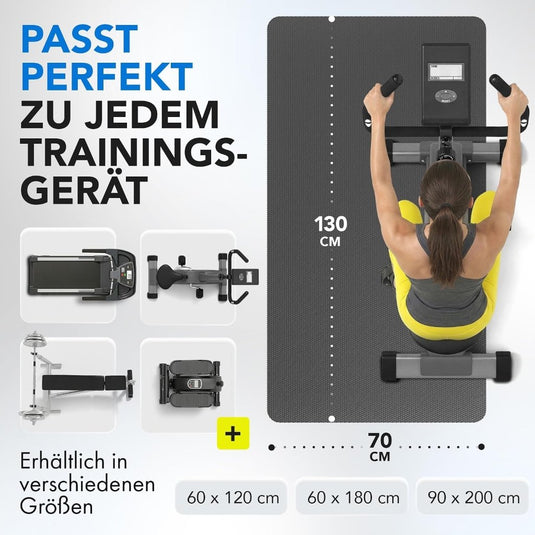 Vloerbeschermingsmat zwart 8 mm voor fitnessapparaten - happygetfit.com