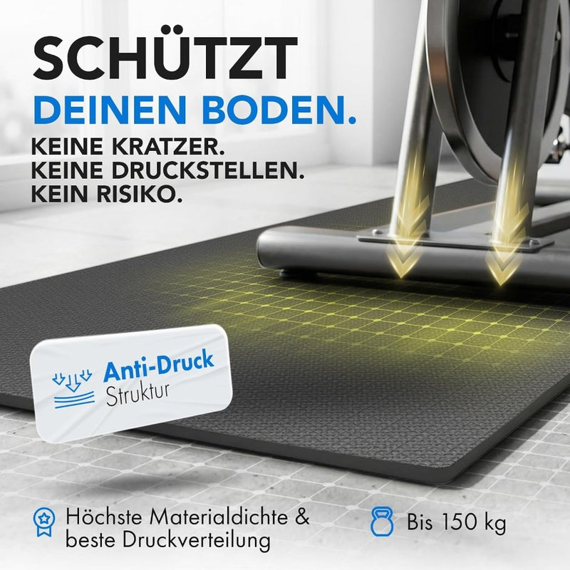 Laad afbeelding in Galerijviewer, Vloerbeschermingsmat zwart 8 mm voor fitnessapparaten - happygetfit.com

