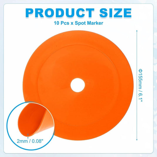 Vloermarkers 10 stuks 15,5 cm antislip wit – platte trainingskegels – voetbal basketbal accessoires - happygetfit.com