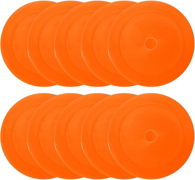 Chargez l'image dans la visionneuse de la galerie, Vloermarkers 10 stuks 15,5 cm antislip wit – platte trainingskegels – voetbal basketbal accessoires - happygetfit.com
