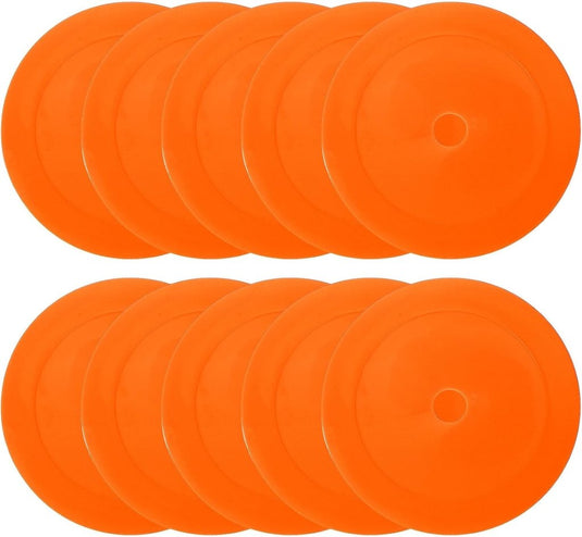 Vloermarkers 10 stuks 15,5 cm antislip wit – platte trainingskegels – voetbal basketbal accessoires - happygetfit.com
