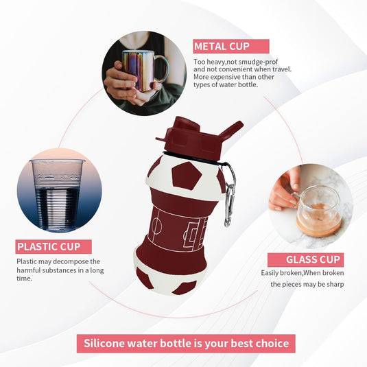 Voetbal drinkfles met rietje 550 ml - happygetfit.com