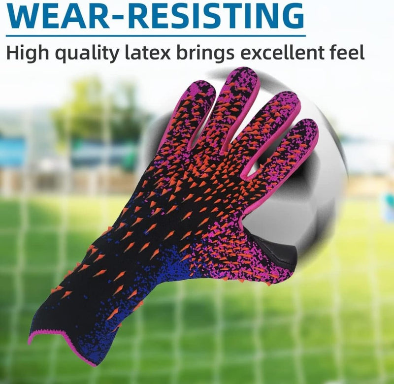 Load image into Gallery viewer, Voetbal Goalkeeper Handschoenen voor jongens, kinderen, volwassenen, voetbalkeeperset, premium keepershandschoenen, super grip en bescherming, maat 6/7/8/9/10 - happygetfit.com

