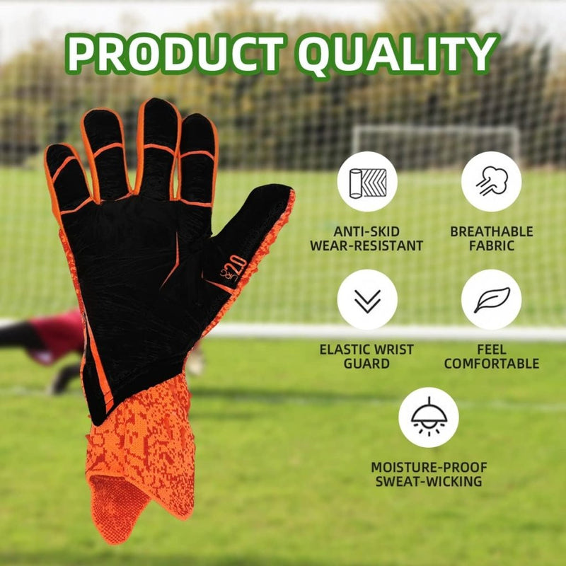 Load image into Gallery viewer, Voetbal Goalkeeper Handschoenen voor jongens, kinderen, volwassenen, voetbalkeeperset, premium keepershandschoenen, super grip en bescherming, maat 6/7/8/9/10 - happygetfit.com
