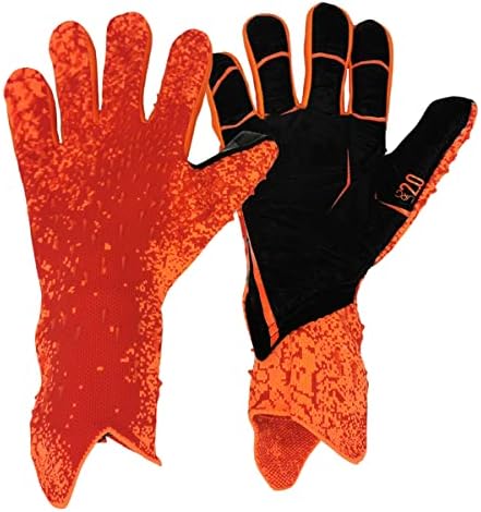 Laad afbeelding in Galerijviewer, Onze premium voetbal keepershandschoenen hebben een opvallend oranje design met zwarte handpalmen voor superieure grip en bescherming. Zo heb jij altijd de controle!.
