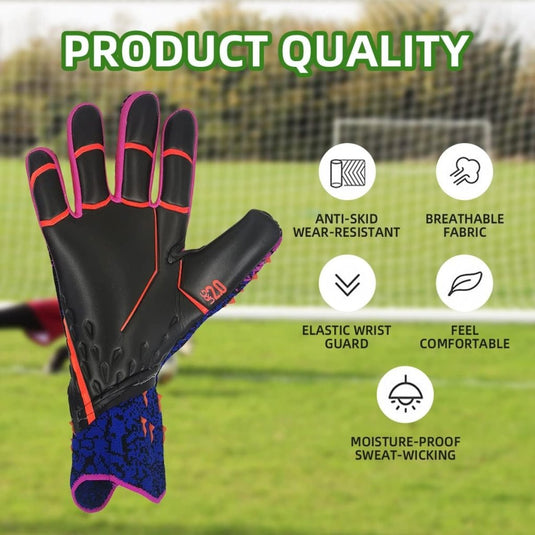 Voetbal Goalkeeper Handschoenen voor jongens, kinderen, volwassenen, voetbalkeeperset, premium keepershandschoenen, super grip en bescherming, maat 6/7/8/9/10 - happygetfit.com