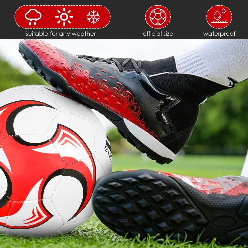 Laden Sie das Bild in Galerie -Viewer, Voetbal maat 5 wit rood voor binnen en buiten - happygetfit.com
