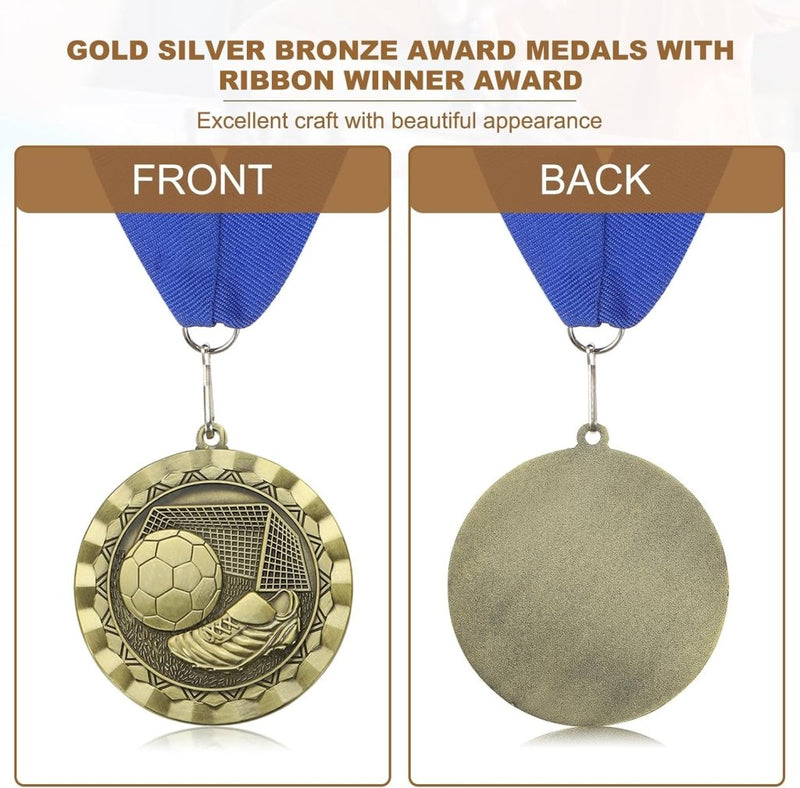 Załaduj obraz do przeglądarki galerii, Voetbal medaille met neklint van zinklegering – sportmedaille – prijs en trofee - happygetfit.com
