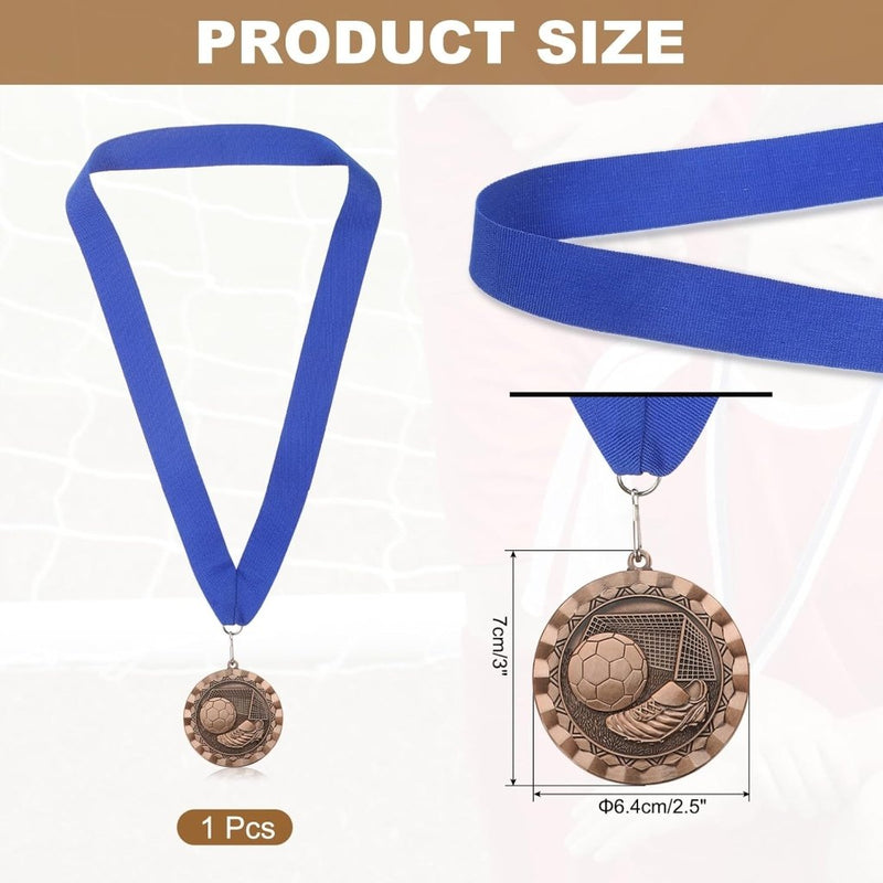 Załaduj obraz do przeglądarki galerii, Voetbal medaille met neklint van zinklegering – sportmedaille – prijs en trofee - happygetfit.com
