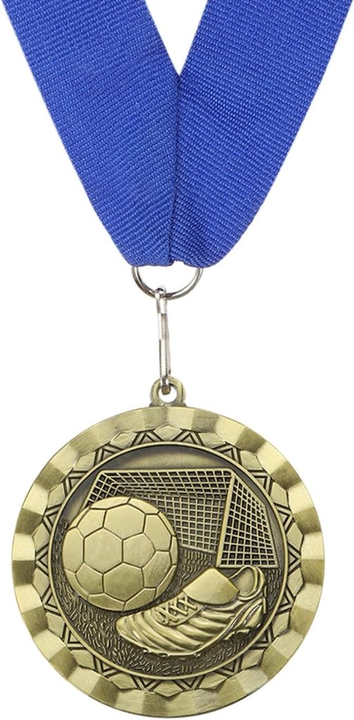 Voetbal medaille met neklint van zinklegering – sportmedaille – prijs en trofee - happygetfit.com