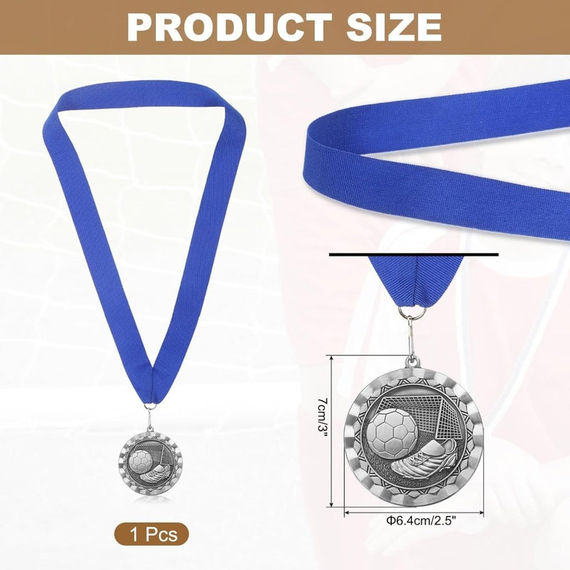 Załaduj obraz do przeglądarki galerii, Voetbal medaille met neklint van zinklegering – sportmedaille – prijs en trofee - happygetfit.com
