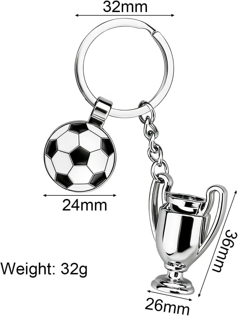 Laden Sie das Bild in Galerie -Viewer, Voetbal sleutelhanger met metalen hanger - happygetfit.com

